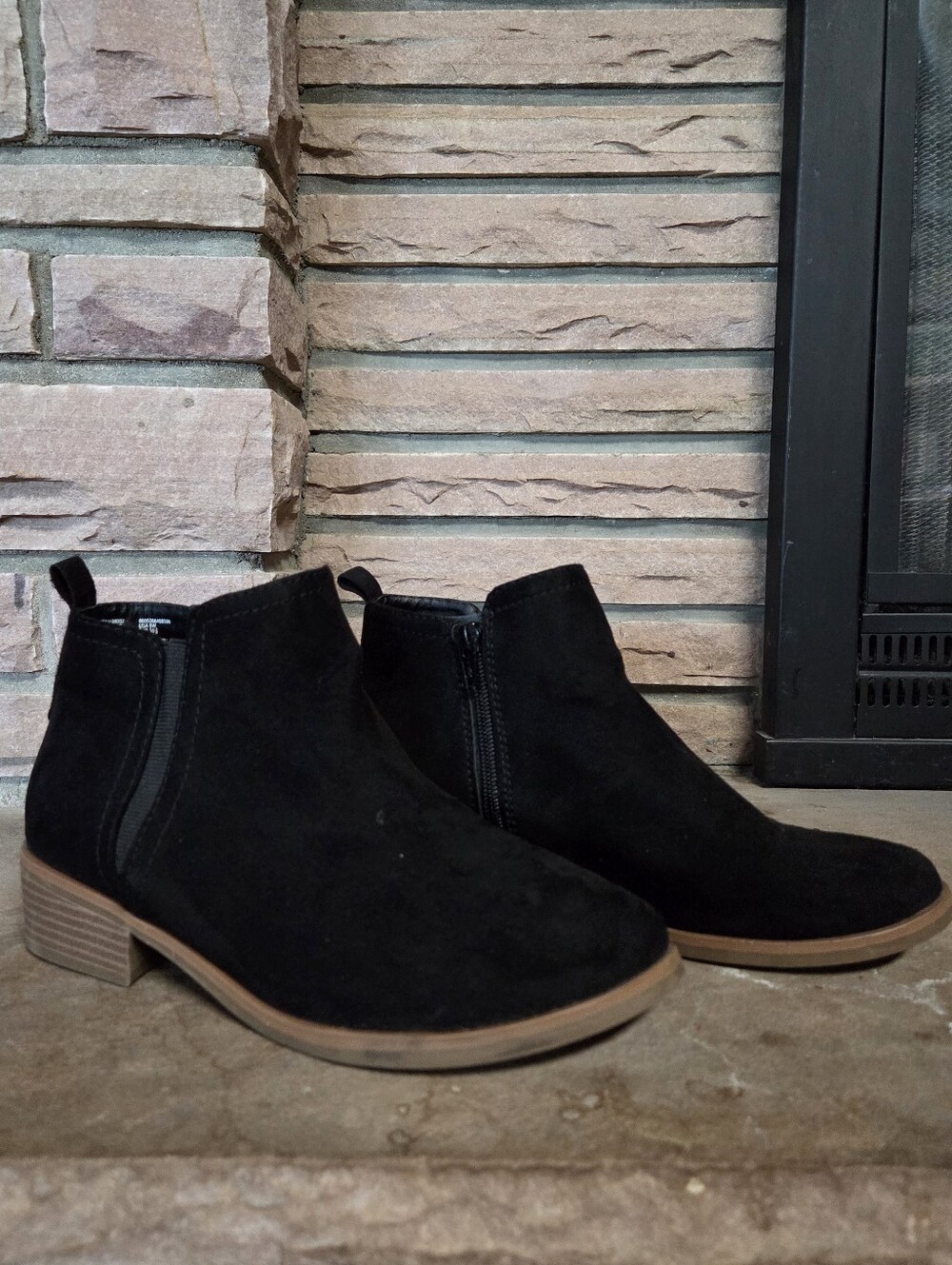 Women's Black Suede Chelsea Ankle Boots